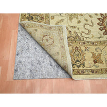 Load image into Gallery viewer, 8&#39;x10&#39; Parchment White, Agra with Ziegler Design, All Over Leaf Pattern, Hand Knotted, 100% Wool, Zero Pile, Oriental Rug FWR458274