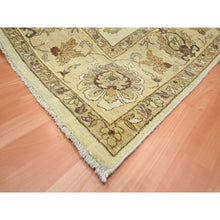 Load image into Gallery viewer, 8&#39;x10&#39; Parchment White, Agra with Ziegler Design, All Over Leaf Pattern, Hand Knotted, 100% Wool, Zero Pile, Oriental Rug FWR458274