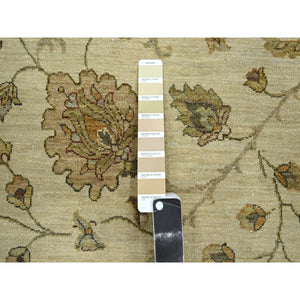 8'x10' Parchment White, Agra with Ziegler Design, All Over Leaf Pattern, Hand Knotted, 100% Wool, Zero Pile, Oriental Rug FWR458274