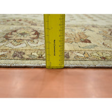 Load image into Gallery viewer, 8&#39;x10&#39; Parchment White, Agra with Ziegler Design, All Over Leaf Pattern, Hand Knotted, 100% Wool, Zero Pile, Oriental Rug FWR458274