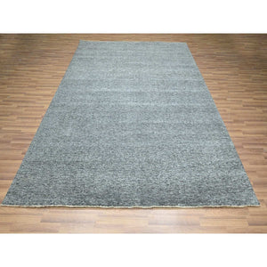 8'3"x10'1" Anchor Gray, Salt and Pepper Design, Tone on Tone, Hand Knotted, 100% Wool, Oriental Rug FWR458280