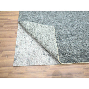 8'3"x10'1" Anchor Gray, Salt and Pepper Design, Tone on Tone, Hand Knotted, 100% Wool, Oriental Rug FWR458280