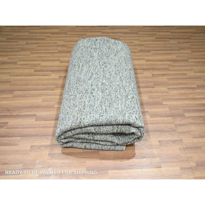 8'3"x10'1" Anchor Gray, Salt and Pepper Design, Tone on Tone, Hand Knotted, 100% Wool, Oriental Rug FWR458280