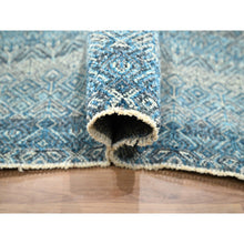 Load image into Gallery viewer, 8&#39;3&quot;x10&#39;1&quot; Cerulean Blue, Kohinoor Herat, All Over Small Geometric Repetitive Diamond Pattern Tone On Tone, Hand Knotted, Vibrant Wool, Soft To The Touch, Oriental Rug FWR458286