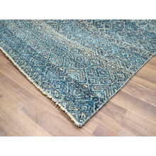 Load image into Gallery viewer, 8&#39;3&quot;x10&#39;1&quot; Cerulean Blue, Kohinoor Herat, All Over Small Geometric Repetitive Diamond Pattern Tone On Tone, Hand Knotted, Vibrant Wool, Soft To The Touch, Oriental Rug FWR458286