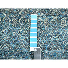 Load image into Gallery viewer, 8&#39;3&quot;x10&#39;1&quot; Cerulean Blue, Kohinoor Herat, All Over Small Geometric Repetitive Diamond Pattern Tone On Tone, Hand Knotted, Vibrant Wool, Soft To The Touch, Oriental Rug FWR458286