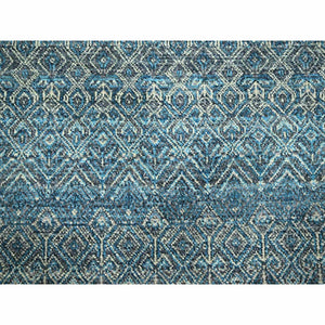 8'3"x10'1" Cerulean Blue, Kohinoor Herat, All Over Small Geometric Repetitive Diamond Pattern Tone On Tone, Hand Knotted, Vibrant Wool, Soft To The Touch, Oriental Rug FWR458286