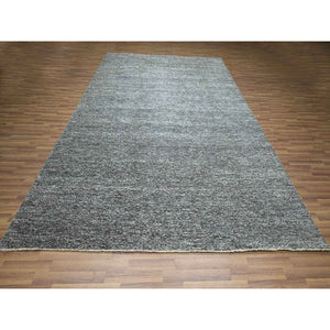 9'x12'2" Carbon Gray, Kohinoor Herat Pattern, Small Geometric Repetitive Diamond Design, Hand Knotted, Soft Wool, Tone On Tone, Oriental Rug FWR458292