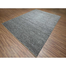 Load image into Gallery viewer, 9&#39;x12&#39;2&quot; Carbon Gray, Kohinoor Herat Pattern, Small Geometric Repetitive Diamond Design, Hand Knotted, Soft Wool, Tone On Tone, Oriental Rug FWR458292