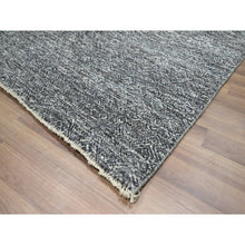 Load image into Gallery viewer, 9&#39;x12&#39;2&quot; Carbon Gray, Kohinoor Herat Pattern, Small Geometric Repetitive Diamond Design, Hand Knotted, Soft Wool, Tone On Tone, Oriental Rug FWR458292