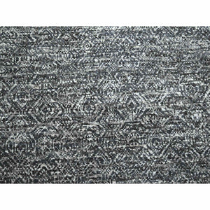 9'x12'2" Carbon Gray, Kohinoor Herat Pattern, Small Geometric Repetitive Diamond Design, Hand Knotted, Soft Wool, Tone On Tone, Oriental Rug FWR458292