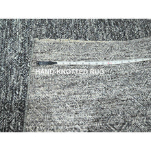 Load image into Gallery viewer, 9&#39;x12&#39;2&quot; Carbon Gray, Kohinoor Herat Pattern, Small Geometric Repetitive Diamond Design, Hand Knotted, Soft Wool, Tone On Tone, Oriental Rug FWR458292