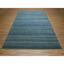 Load image into Gallery viewer, 8&#39;x10&#39; Aegean Blue, Kohinoor Herat Pattern, Small Geometric Repetitive Diamond Design, Pure Wool, Tone On Tone, Hand Knotted, Borderless, Soft To The Touch, Oriental Rug FWR458298