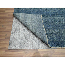 Load image into Gallery viewer, 8&#39;x10&#39; Aegean Blue, Kohinoor Herat Pattern, Small Geometric Repetitive Diamond Design, Pure Wool, Tone On Tone, Hand Knotted, Borderless, Soft To The Touch, Oriental Rug FWR458298