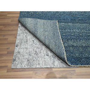 8'x10' Aegean Blue, Kohinoor Herat Pattern, Small Geometric Repetitive Diamond Design, Pure Wool, Tone On Tone, Hand Knotted, Borderless, Soft To The Touch, Oriental Rug FWR458298