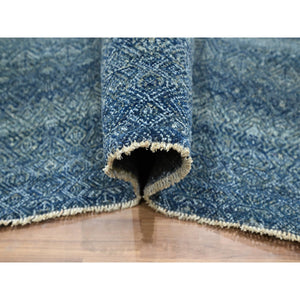 8'x10' Aegean Blue, Kohinoor Herat Pattern, Small Geometric Repetitive Diamond Design, Pure Wool, Tone On Tone, Hand Knotted, Borderless, Soft To The Touch, Oriental Rug FWR458298