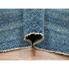 Load image into Gallery viewer, 8&#39;x10&#39; Aegean Blue, Kohinoor Herat Pattern, Small Geometric Repetitive Diamond Design, Pure Wool, Tone On Tone, Hand Knotted, Borderless, Soft To The Touch, Oriental Rug FWR458298