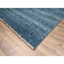 Load image into Gallery viewer, 8&#39;x10&#39; Aegean Blue, Kohinoor Herat Pattern, Small Geometric Repetitive Diamond Design, Pure Wool, Tone On Tone, Hand Knotted, Borderless, Soft To The Touch, Oriental Rug FWR458298