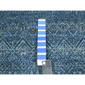 8'x10' Aegean Blue, Kohinoor Herat Pattern, Small Geometric Repetitive Diamond Design, Pure Wool, Tone On Tone, Hand Knotted, Borderless, Soft To The Touch, Oriental Rug FWR458298