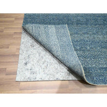 Load image into Gallery viewer, 8&#39;x10&#39; Denim Blue, Kohinoor Herat Pattern, Small Geometric Repetitive Diamond Design, Pure Wool, Tone On Tone, Borderless, Soft Pile, Hand Knotted, Oriental Rug FWR458304