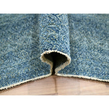 Load image into Gallery viewer, 8&#39;x10&#39; Denim Blue, Kohinoor Herat Pattern, Small Geometric Repetitive Diamond Design, Pure Wool, Tone On Tone, Borderless, Soft Pile, Hand Knotted, Oriental Rug FWR458304