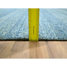 Load image into Gallery viewer, 8&#39;x10&#39; Denim Blue, Kohinoor Herat Pattern, Small Geometric Repetitive Diamond Design, Pure Wool, Tone On Tone, Borderless, Soft Pile, Hand Knotted, Oriental Rug FWR458304