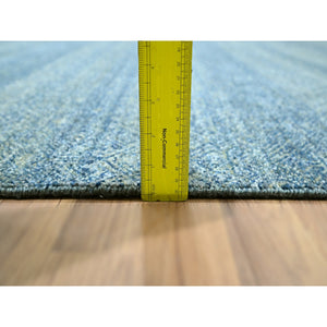 8'x10' Denim Blue, Kohinoor Herat Pattern, Small Geometric Repetitive Diamond Design, Pure Wool, Tone On Tone, Borderless, Soft Pile, Hand Knotted, Oriental Rug FWR458304