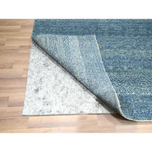 Load image into Gallery viewer, 8&#39;x10&#39; Imperial Blue, Small Geometric Repetitive Diamond Design, Kohinoor Herat Pattern, Pure Wool, Tone On Tone, Hand Knotted, Borderless, Soft To The Touch, Oriental Rug FWR458310