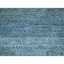 Load image into Gallery viewer, 8&#39;x10&#39; Imperial Blue, Small Geometric Repetitive Diamond Design, Kohinoor Herat Pattern, Pure Wool, Tone On Tone, Hand Knotted, Borderless, Soft To The Touch, Oriental Rug FWR458310