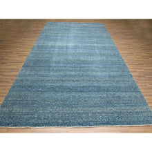 Load image into Gallery viewer, 9&#39;x12&#39;1&quot; Yale Blue, Kohinoor Herat Pattern, Small Geometric Repetitive Diamond Design, Pure Wool, Tone On Tone, Hand Knotted, Borderless, Soft To The Touch, Oriental Rug FWR458316