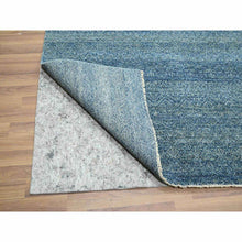 Load image into Gallery viewer, 9&#39;x12&#39;1&quot; Yale Blue, Kohinoor Herat Pattern, Small Geometric Repetitive Diamond Design, Pure Wool, Tone On Tone, Hand Knotted, Borderless, Soft To The Touch, Oriental Rug FWR458316