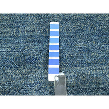Load image into Gallery viewer, 9&#39;x12&#39;1&quot; Yale Blue, Kohinoor Herat Pattern, Small Geometric Repetitive Diamond Design, Pure Wool, Tone On Tone, Hand Knotted, Borderless, Soft To The Touch, Oriental Rug FWR458316