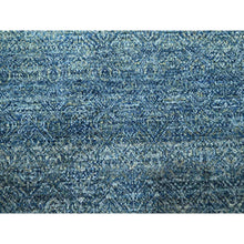 Load image into Gallery viewer, 9&#39;x12&#39;1&quot; Yale Blue, Kohinoor Herat Pattern, Small Geometric Repetitive Diamond Design, Pure Wool, Tone On Tone, Hand Knotted, Borderless, Soft To The Touch, Oriental Rug FWR458316