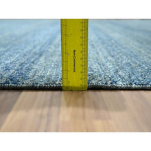 Load image into Gallery viewer, 9&#39;x12&#39;1&quot; Yale Blue, Kohinoor Herat Pattern, Small Geometric Repetitive Diamond Design, Pure Wool, Tone On Tone, Hand Knotted, Borderless, Soft To The Touch, Oriental Rug FWR458316