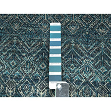 Load image into Gallery viewer, 2&#39;5&quot;x7&#39;7&quot; Sapphire Blue, Kohinoor Herat Pattern, Small Geometric Repetitive Diamond Design, Soft Wool, Tone On Tone, Hand Knotted, Runner, Oriental Rug FWR458340