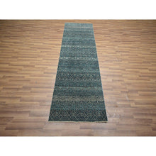 Load image into Gallery viewer, 2&#39;5&quot;x7&#39;7&quot; Jasper Blue, Kohinoor Herat with Small Geometric Repetitive Diamond Design, Pure Wool, Tone On Tone, Hand Knotted, Soft To The Touch, Runner, Oriental Rug FWR458346