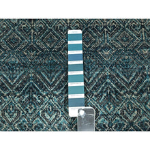 Load image into Gallery viewer, 2&#39;5&quot;x7&#39;7&quot; Jasper Blue, Kohinoor Herat With Small Geometric Repetitive Diamond Design, Pure Wool, Tone On Tone, Hand Knotted, Soft To The Touch, Runner, Oriental Rug FWR458346