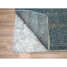 Load image into Gallery viewer, 2&#39;7&quot;x7&#39;7&quot; Pacific Blue, Kohinoor Herat with Small Geometric Repetitive Diamond Pattern, Soft Wool, Tone On Tone, Hand Knotted, Runner, Oriental Rug FWR458352