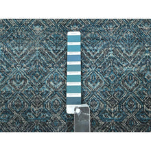 Load image into Gallery viewer, 2&#39;7&quot;x7&#39;7&quot; Teal Blue, Kohinoor Herat Pattern, Small Geometric Repetitive Diamond Design, Soft Pile, Pure Wool, Tone On Tone, Hand Knotted, Runner, Oriental Rug FWR458358