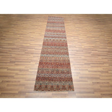 Load image into Gallery viewer, 2&#39;7&quot;x10&#39;2&quot; Clay Red, Kohinoor Herat With Small Geometric Repetitive Diamond Pattern, Soft Wool, Tone On Tone, Hand Knotted, Runner, Oriental Rug FWR458376