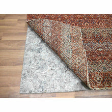 Load image into Gallery viewer, 2&#39;7&quot;x10&#39;2&quot; Clay Red, Kohinoor Herat With Small Geometric Repetitive Diamond Pattern, Soft Wool, Tone On Tone, Hand Knotted, Runner, Oriental Rug FWR458376