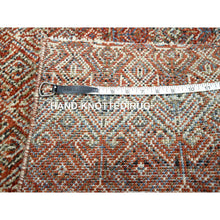 Load image into Gallery viewer, 2&#39;7&quot;x10&#39;2&quot; Clay Red, Kohinoor Herat With Small Geometric Repetitive Diamond Pattern, Soft Wool, Tone On Tone, Hand Knotted, Runner, Oriental Rug FWR458376