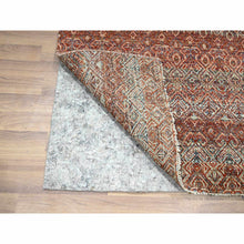 Load image into Gallery viewer, 2&#39;7&quot;x10&#39;2&quot; Chili Red, Kohinoor Herat with Small Geometric Repetitive Diamond Pattern, Soft and Shiny Wool, Tone On Tone, Hand Knotted, Runner, Oriental Rug FWR458382