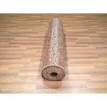 Load image into Gallery viewer, 2&#39;7&quot;x10&#39;2&quot; Chili Red, Kohinoor Herat with Small Geometric Repetitive Diamond Pattern, Soft and Shiny Wool, Tone On Tone, Hand Knotted, Runner, Oriental Rug FWR458382
