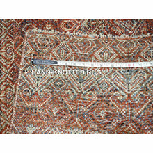 Load image into Gallery viewer, 2&#39;7&quot;x10&#39;2&quot; Chili Red, Kohinoor Herat with Small Geometric Repetitive Diamond Pattern, Soft and Shiny Wool, Tone On Tone, Hand Knotted, Runner, Oriental Rug FWR458382