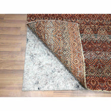 Load image into Gallery viewer, 2&#39;7&quot;x10&#39;2&quot; Paprika Red, Tone On Tone, Kohinoor Herat with Small Geometric Repetitive Diamond Pattern, Soft Wool, Hand Knotted, Runner, Oriental Rug FWR458388