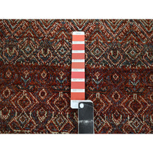 Load image into Gallery viewer, 2&#39;7&quot;x10&#39;2&quot; Paprika Red, Tone On Tone, Kohinoor Herat With Small Geometric Repetitive Diamond Pattern, Soft Wool, Hand Knotted, Runner, Oriental Rug FWR458388
