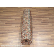 Load image into Gallery viewer, 2&#39;7&quot;x10&#39;2&quot; Paprika Red, Tone On Tone, Kohinoor Herat with Small Geometric Repetitive Diamond Pattern, Soft Wool, Hand Knotted, Runner, Oriental Rug FWR458388