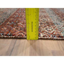 Load image into Gallery viewer, 2&#39;7&quot;x10&#39;2&quot; Paprika Red, Tone On Tone, Kohinoor Herat with Small Geometric Repetitive Diamond Pattern, Soft Wool, Hand Knotted, Runner, Oriental Rug FWR458388