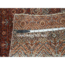 Load image into Gallery viewer, 2&#39;7&quot;x10&#39;2&quot; Paprika Red, Tone On Tone, Kohinoor Herat with Small Geometric Repetitive Diamond Pattern, Soft Wool, Hand Knotted, Runner, Oriental Rug FWR458388